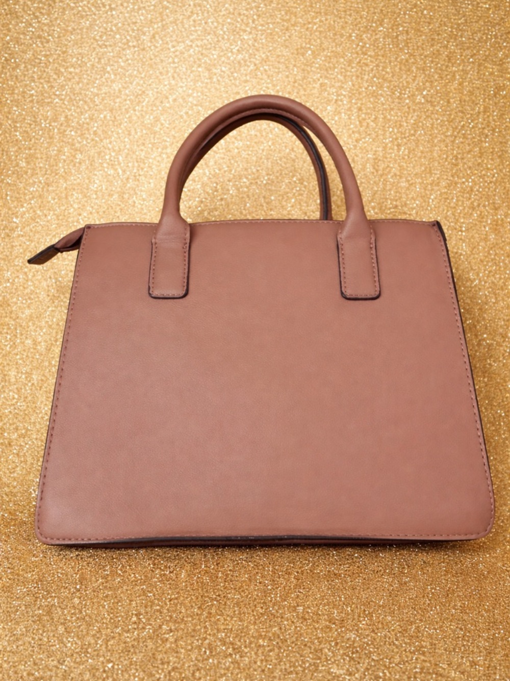 Aldo Mauve Brown Structured Top-Handle Satchel